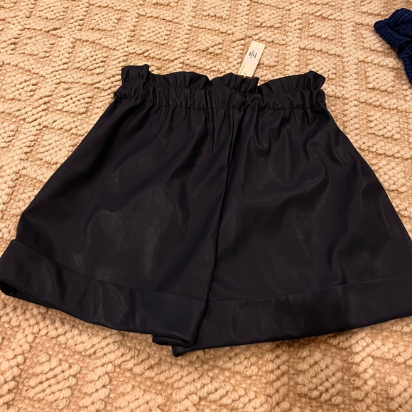 Lavender brown pleather shorts. NWT - Picture 3 of 4